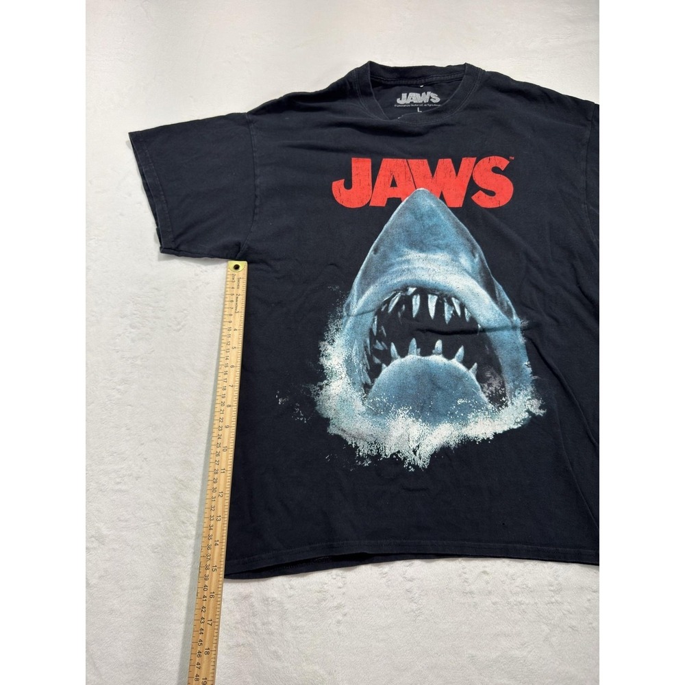 JAWS Shirt Mens Large Black Shark Movie Graphic T-Shirt Tee Horror Short Sleeve - Picture 5 of 7